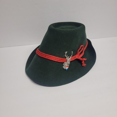 Vintage Bavarian Trillion Alpine Hats Felt With Luxembourg Pin