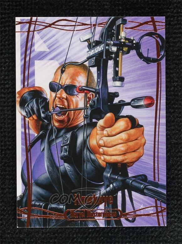 2016 Upper Deck Marvel Masterpieces Legendary Orange 64/99 Hawkeye #55 9q5