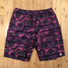XXL BAPE Text color camo Purple Beach shorts A Bathing Ape Size 2XL