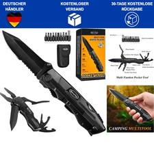 Multitool Klappmesser Edelstahl 9-in-1 Camping Wandern Outdoor Werkzeug