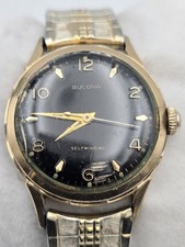 Vintage 1956 Bulova Midnight Clipper 31mm Black Dial Automatic Watch L6