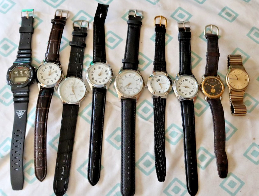 LOT Vintage Men's Watches Wristwatches Timex Digital ADL Perry Ellis Eiger MORE