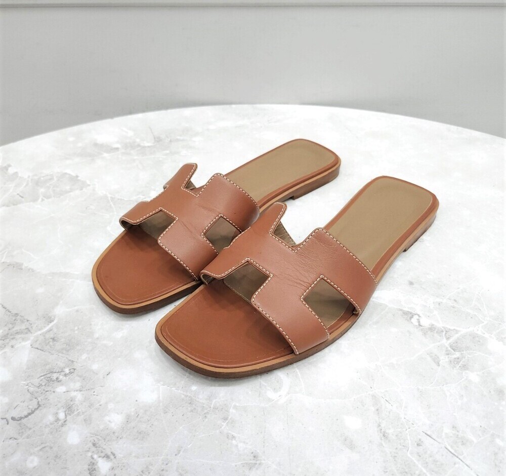 PANTOFOLA D’ORO Hermes Ciabatte Sandali Oro Arancio 102202978