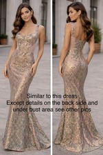 NWT Rose Gold Sequin Prom/Evening Gown Size 8