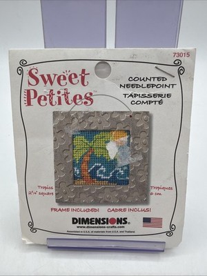 Dimensions  Sweet Petites Counted Needlepoint Kit w/ Frame Tropics Design NEW