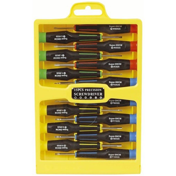 15-Teiliges Modernes Elektronik-Mikrotreiber-Set Mit Ergonomischen Griffen Und A-image