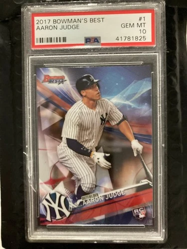 2017 Bowman'S Best #1 Aaron Judge PSA 10 tiny crack in slab Discounted