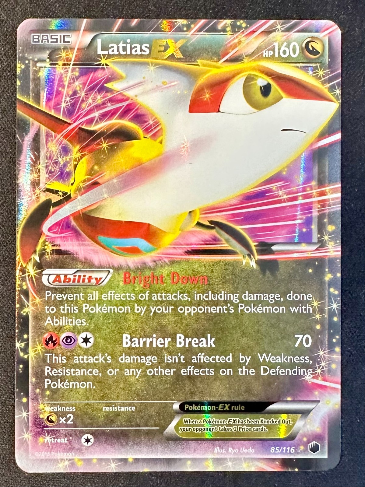 Latias ex 85/116 Black & White Plasma Freeze Pokemon Card Ultra Rare - Nm/Vlp