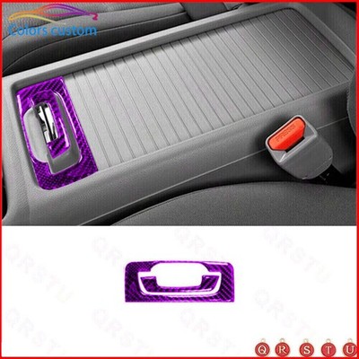 For Honda CR-V Purple Carbon Fiber Floor Console Compartment Handle Cover Trim