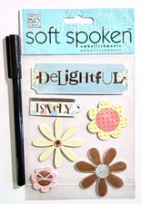 Delightful Flower Stickers Scrapbooking Card Journal Planner Soft Spoken