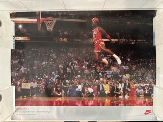Michael Jordan Chicago Bulls 1988 NBA MVP Slam Dunk Champion Nike Vintage Poster