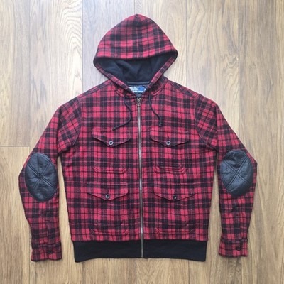 Polo Ralph Lauren Wolle Bufallo kariert Reißverschluss Jacke Herren Größe Small/Medium