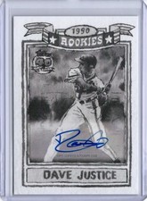 2024 Topps Spotlight Baseball by Andy Friedman Dave Justice AUTO Grayscale /49