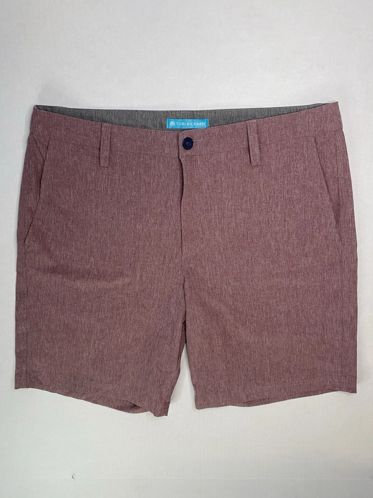 Tori Richard Tradewind Shorts Mens 34 Mauve Stretch Golf 8” Inseam