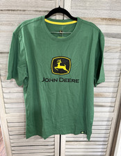 John Deere Green Logo T-Shirt Size L "Nothing Runs Like a Deere" 60/40 China
