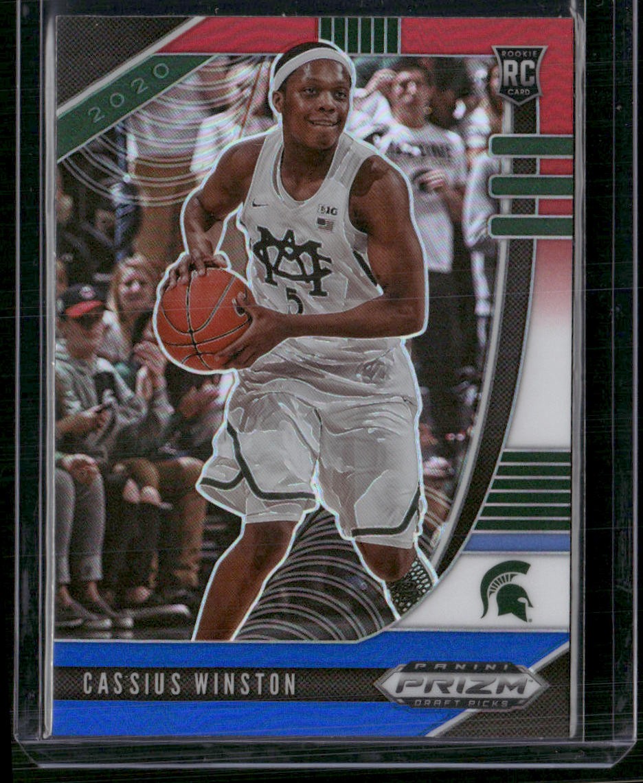 2020 Panini Prizm Draft Picks Collegiate #69 Cassius Winston Red White and Blue
