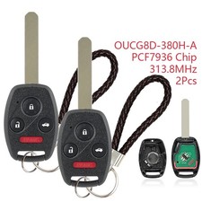 2 Replacement Remote Key Fob For Honda Accord 2003-2007 Cr-v 2005 2006 4 Buttons