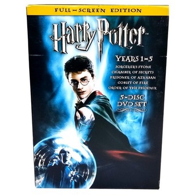 Warner Bros Harry Potter Years 1-5 DVD Set Full Screen 5-Disc Collection EUC