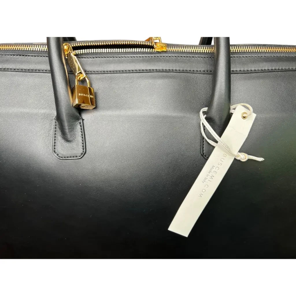 Brand new super rare Buscemi black leather weekend travel bag image 10