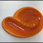 Vtg Royal Haeger MCM Ashtray Atomic Shell Orange Glaze USA 12”