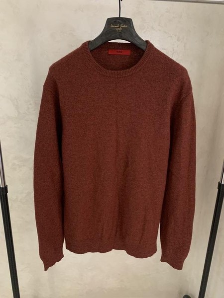 Men Hugo Boss Sweater Burgundy Wool 44 / XXL / 52