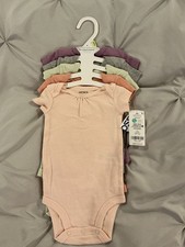 NWT-Carter's Baby Girl Short Sleeve One-Piece Bodysuits - 5 Pack - size 3M
