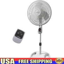 Oscillating Adjustable Pedestal Stand Fan with Timer and Remote for Indoor 16 In