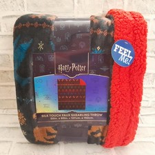 Harry Potter Winter Sherpa Lined Throw Blanket 50inx60