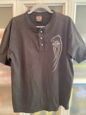 Men  s LG Vintage Single Stitch 3 Button Harley Tee 100 Cotton