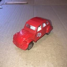 1980s Vintage Corgi Juniors’ Citroen 2CV6 (2CV) Red w/ Flowers 1:64