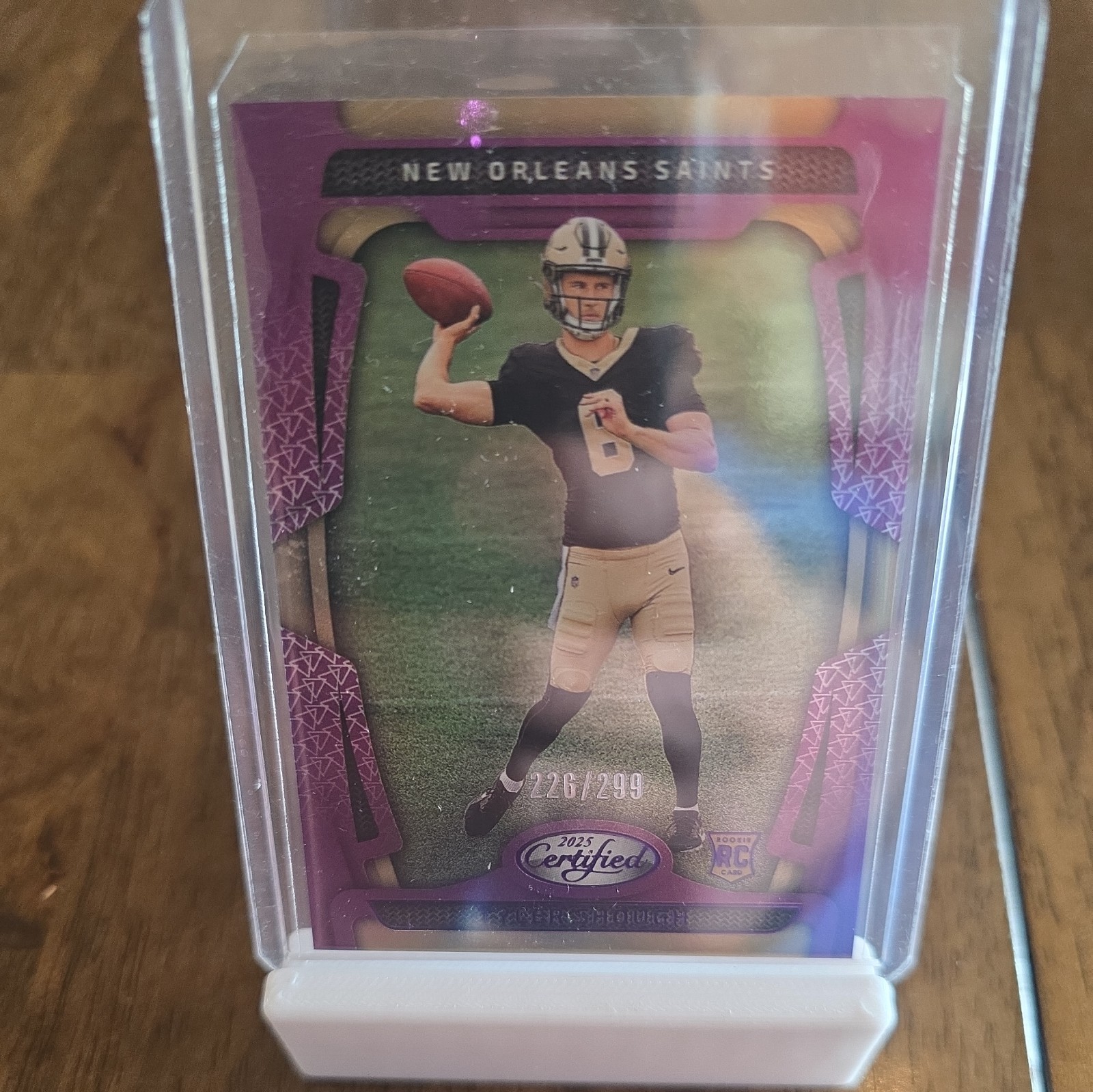 2025 Certified Football Tyler Shough RC Purple Refractor /299 #102