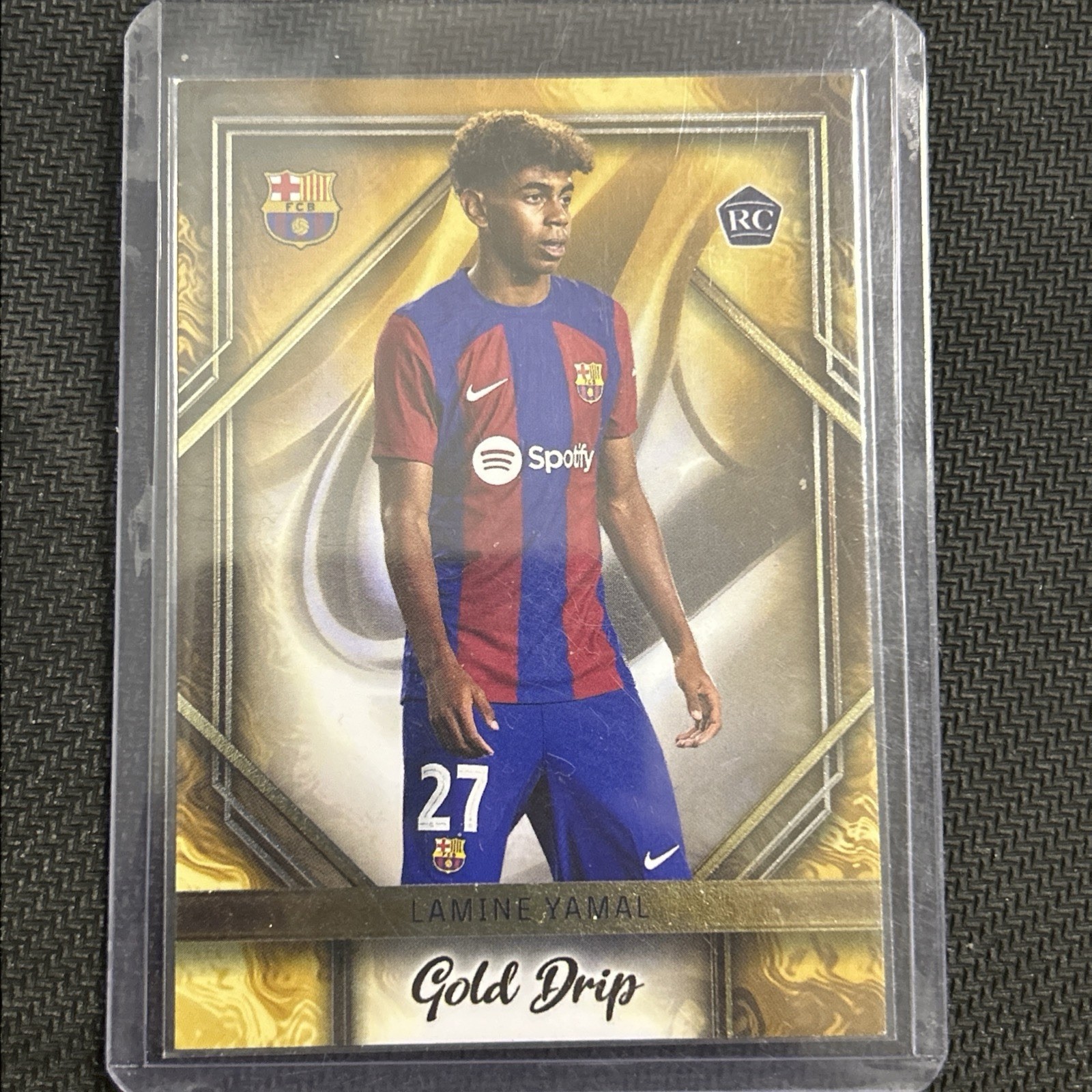 2023-24 TOPPS FC BARCELONA TEAM SET LAMINE YAMAL RC GOLD DRIP #GD-5