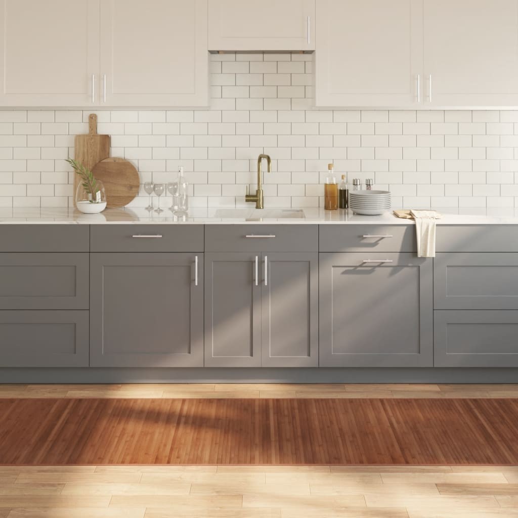 Tappeto Rettangolare vidaXL 80x400 cm: Runner Moderno in Bambù Marrone