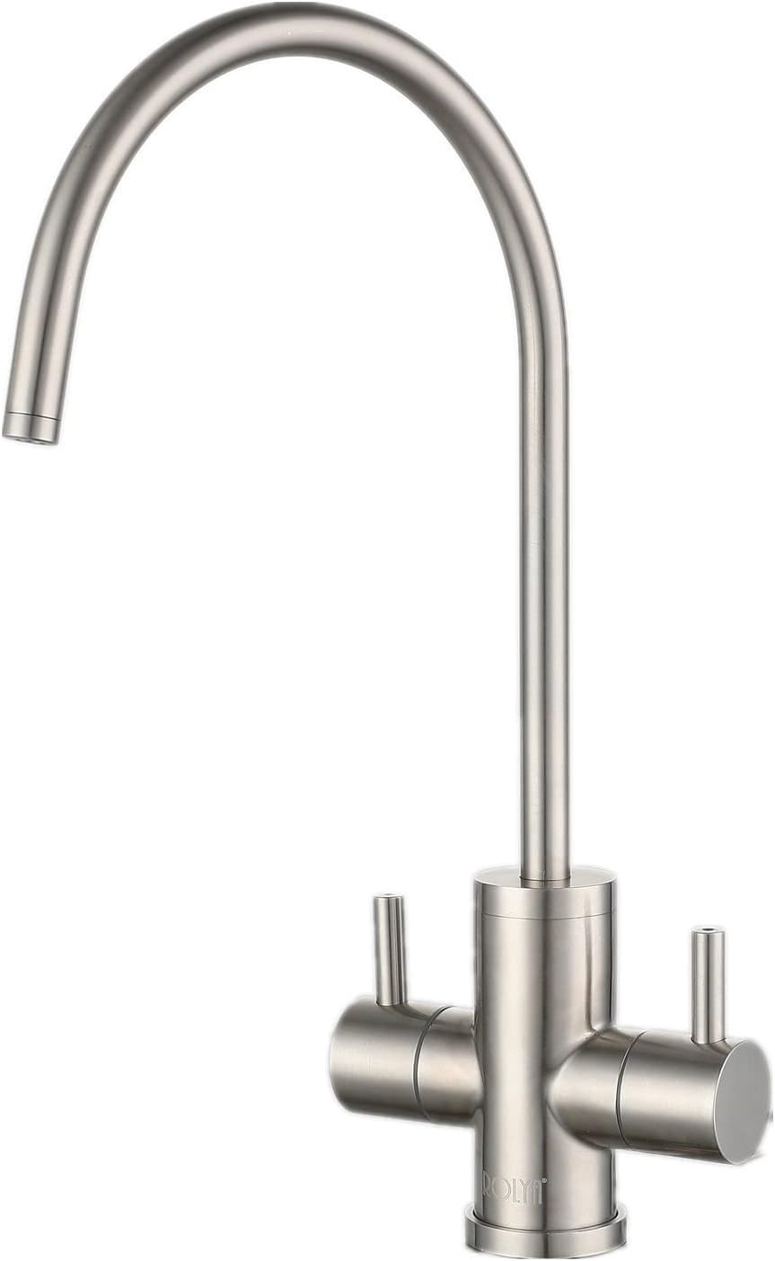 Brushed Nickel Instant Hot & Cold Water Dispenser Faucet - 304 Stainless Steel