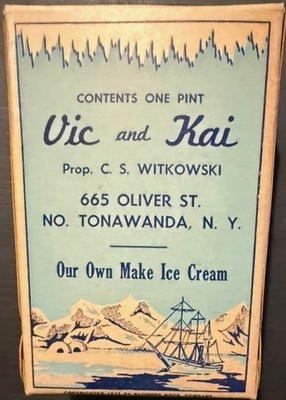1930s Vic & Kai Prop. C.S. Witkowski - Ice Cream Box - North Tonawanda, New York