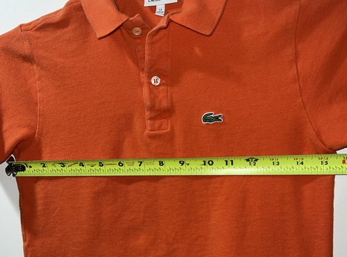 Lacoste Polo Shirt Orange Size 12 Unisex Youth Short Sleeve. FA10614 - Picture 8 of 8