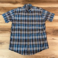 Eddie Bauer Mens Classic Fit Short Sleeve Plaid Button Down Shirt XL