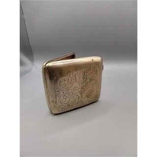 Antique Engraved Silver Plated Cigarette Case.
