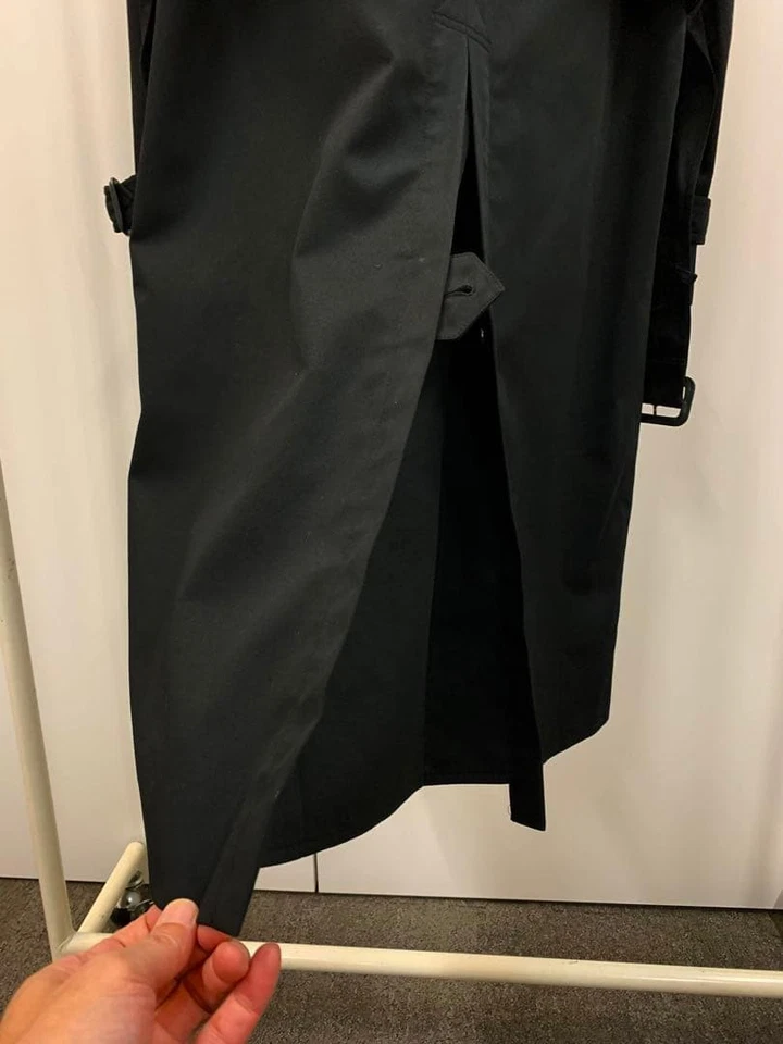 Saint Laurent black trench coat, long length, Hedi Slimane, size 38 - Image 3 of 4