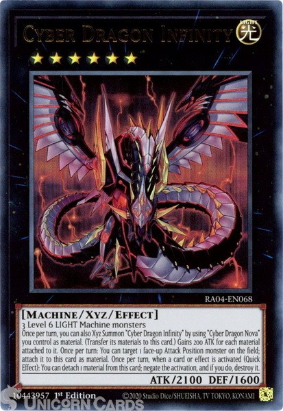RA04-EN068 Cyber Dragon Infinity : Ultra Rare 1st Edition Mint YuGiOh Card