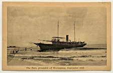 Ship Large Boat The Taro Grounded Off Weekapaug RI Rhode Island 1922 Postcard