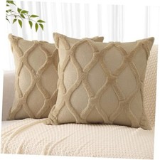 Spring Throw Pillow Covers 18x18 Inch Set of 2, 18" x 18" Pack of 2 Khaki