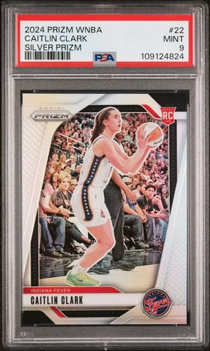2024 Panini Prizm Caitlin Clark WNBA Silver Prizm #22 Rookie RC PSA 9