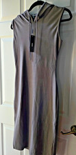 Fashion Nova "Cozy Mood Midi Dress" Sleeveless Hooded Fleece Fitted Sz M NWT