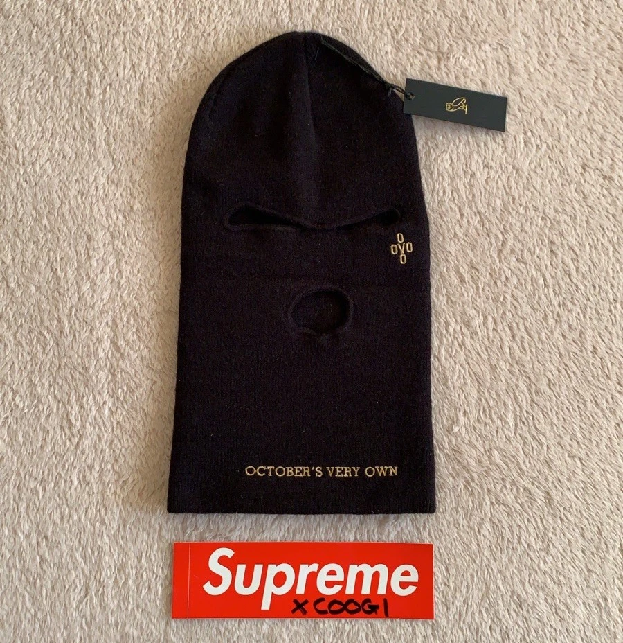 (ONE SIZE) OCTOBERS VERY OWN (OVO) POM POM BALACLAVA MASK BLACK BRAND NEW RARE