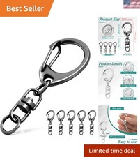 25 Pack Lobster Claw Clasps Keychain Kit, 1.8 Inch Keychain Clip with Swivel Sna