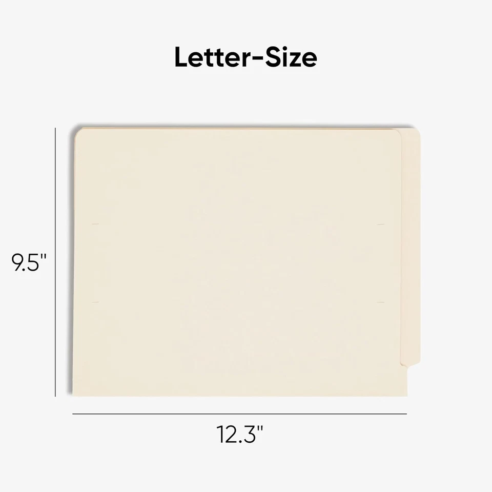 End Tab File Folders, 100 Count, Manila, Reinforced Straight-Cut Tabs, Letter Si - Image 2 of 4