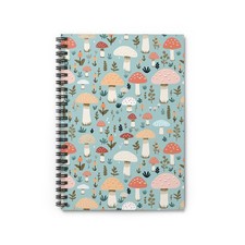 Mushroom Spiral Notebook, Gift for mushroom lovers, hippie