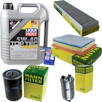 Mann Inspektionspaket 5L Liqui Moly Top Tec 4100 5W-40 FüR Ford Galaxy 1.9 Tdi