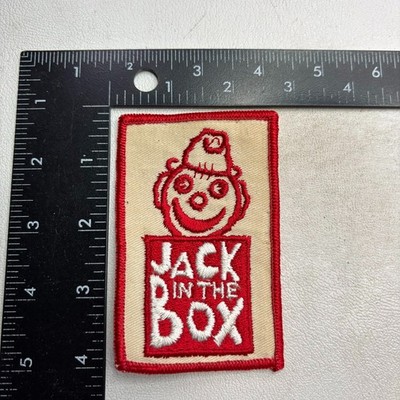 Vintage c 1970s or 80s JACK IN THE BOX Hamburger Fast Food Clown Patch 64KD